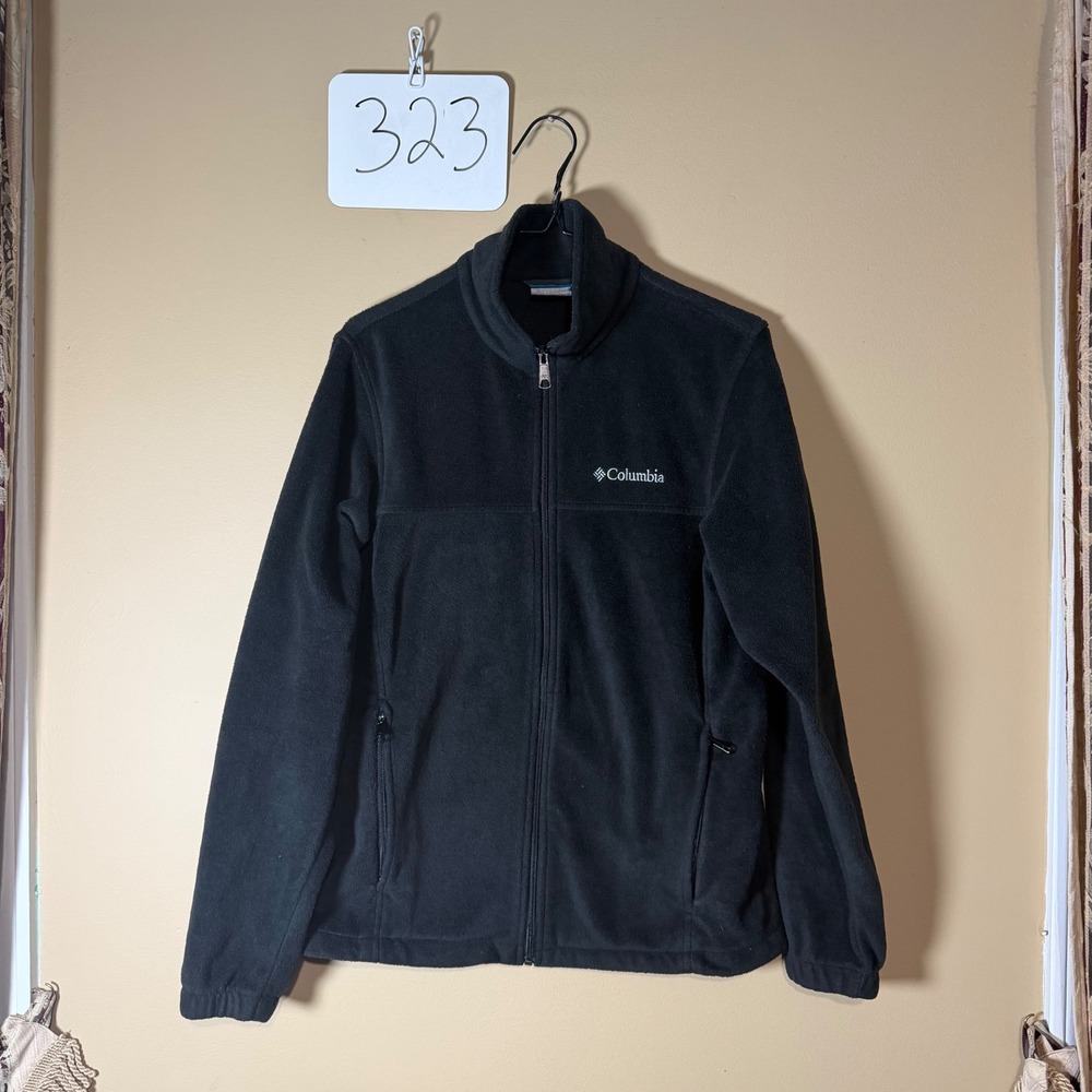 Columbia Womens Black Full Zip Fleece Jacket Mock Neck Small
